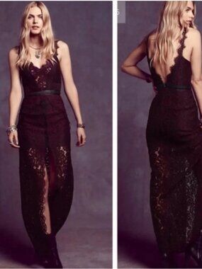 Free People Lace Column Maxi Gown